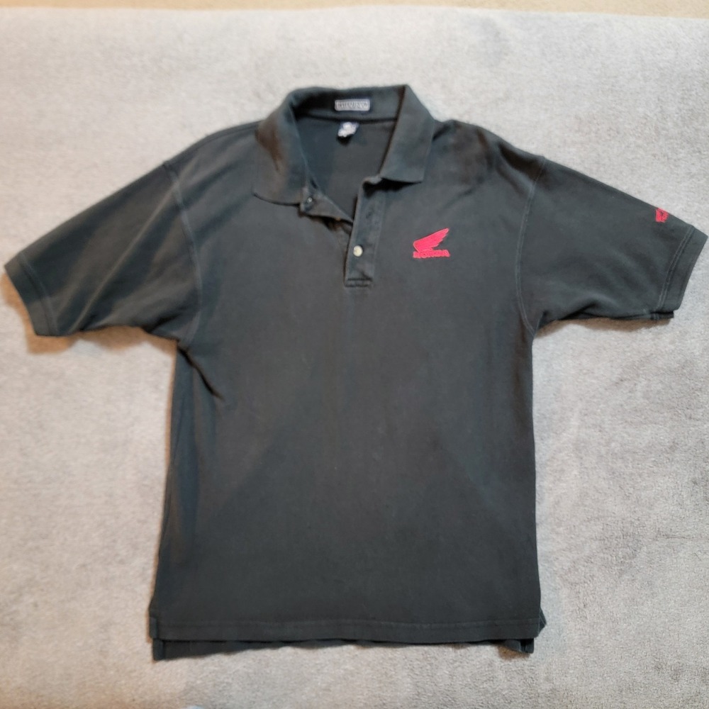 Vintage 90s La Loving Egyptian Cotton Honda Performance Thick Polo Shirt Size L